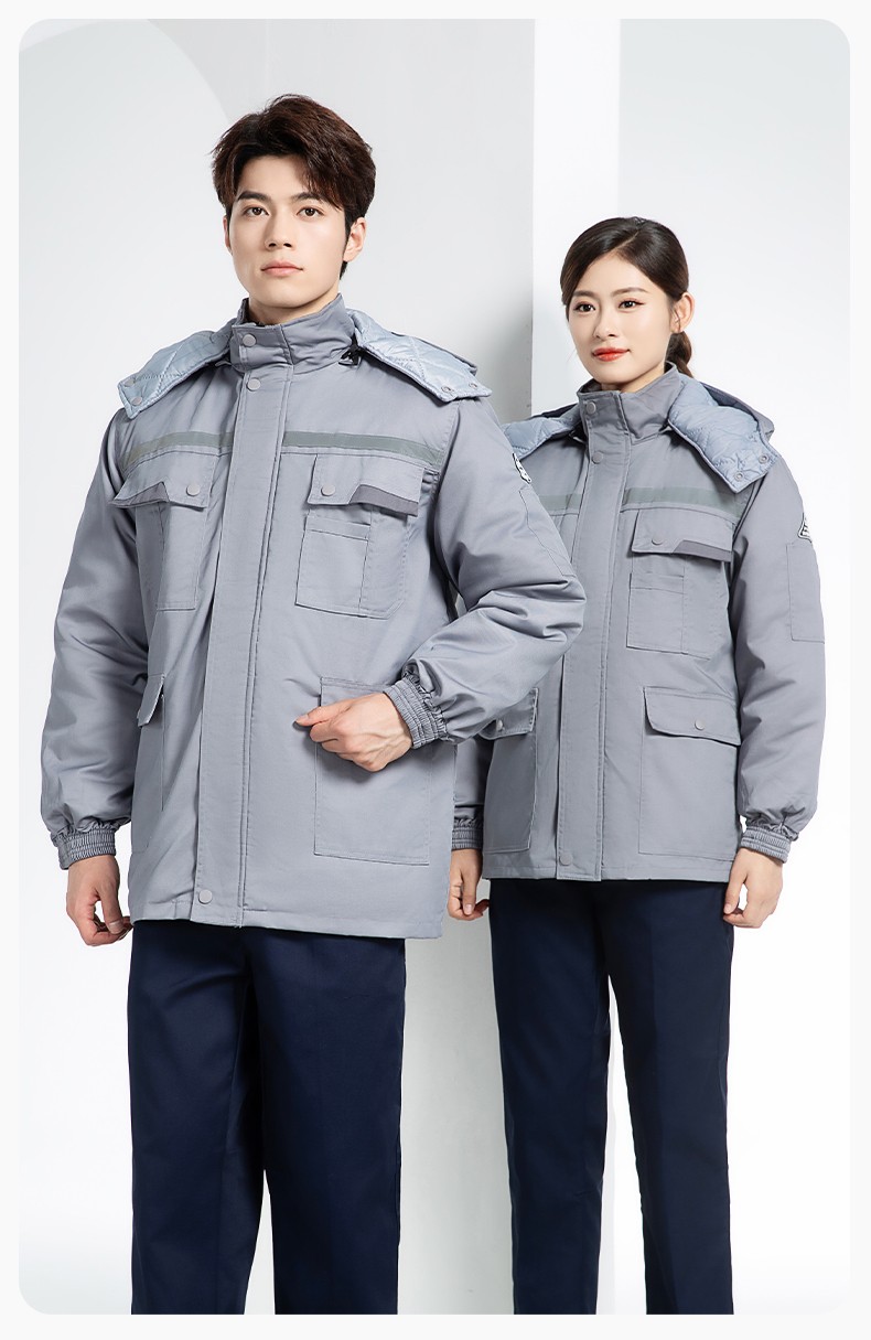 YM-20901Z 加油站靜電工作棉服電子工廠男女冬季勞保工程棉衣棉襖加厚工作服(圖15)