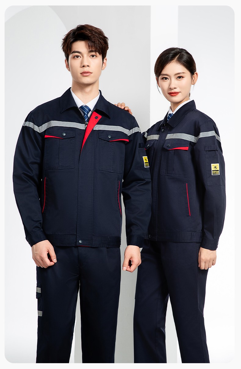 JC-S2203 春秋防靜電工作服套裝定制男耐磨工地勞動石油石化工裝勞保服上衣(圖15)