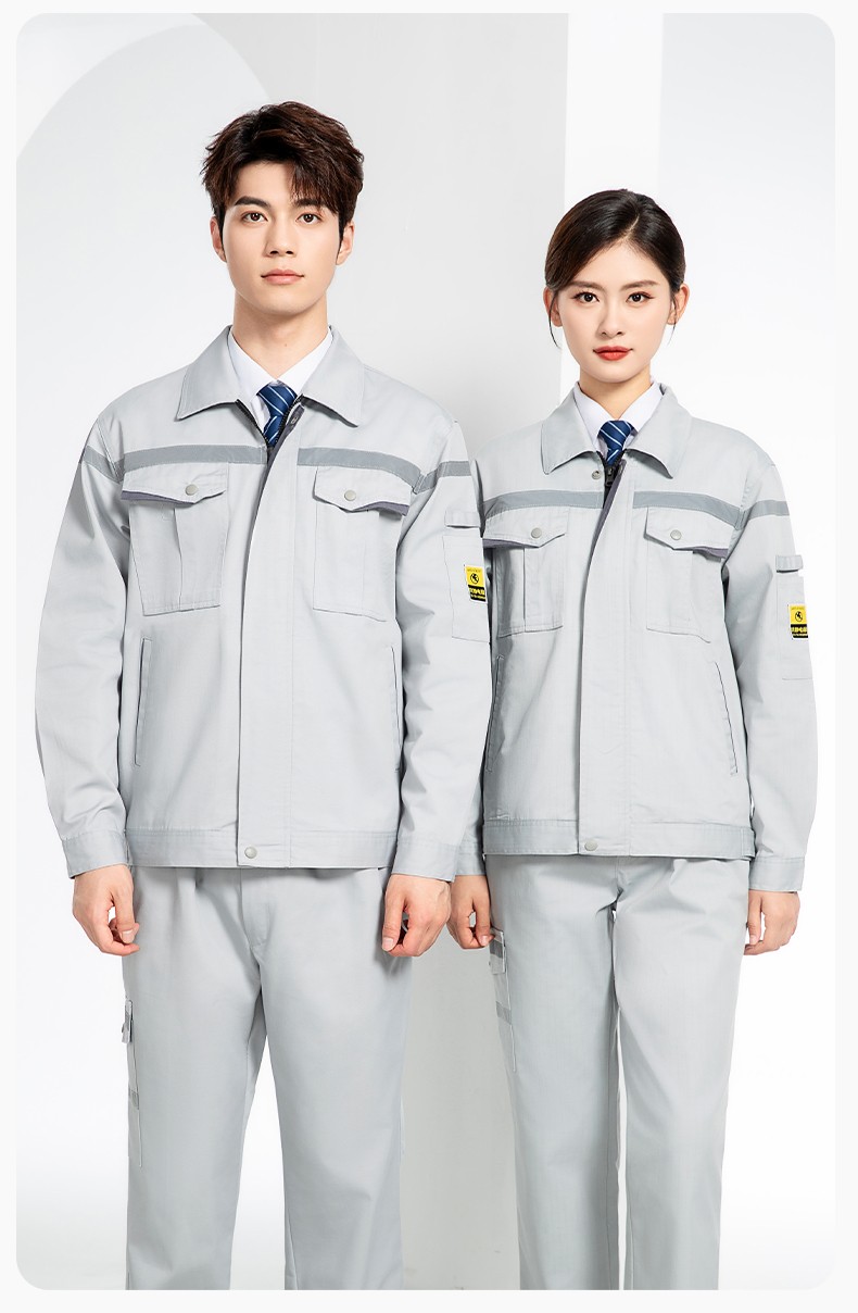 JC-S2203 春秋防靜電工作服套裝定制男耐磨工地勞動石油石化工裝勞保服上衣(圖17)