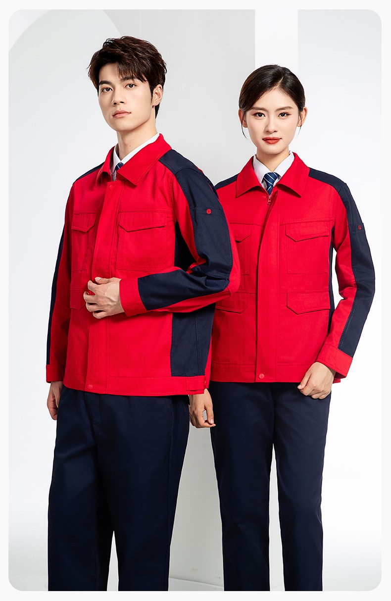 JC-3D02 春秋防靜電棉服定制工作服拼色工裝加油站機(jī)修車間廠服勞保工作服(圖13)