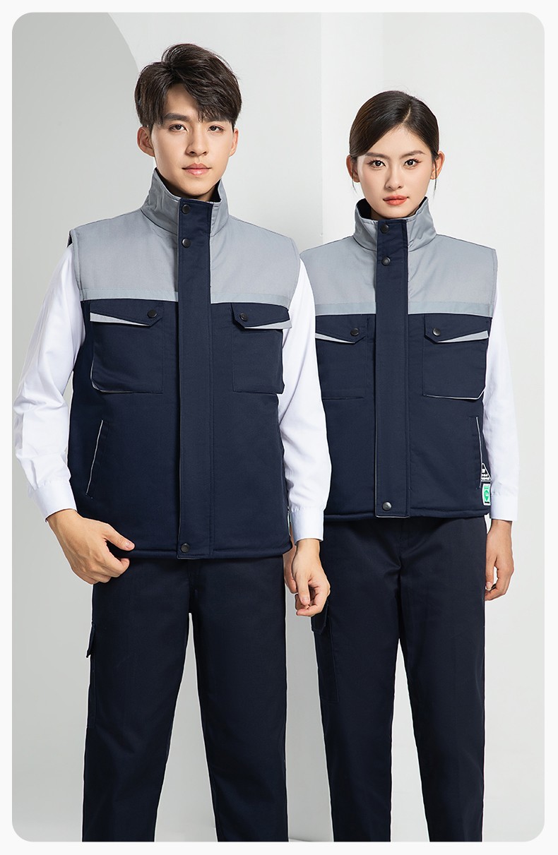 LW-9983  防靜電秋冬工程棉馬甲工裝團體廣告志愿者義工馬夾背心工作服定制(圖22)