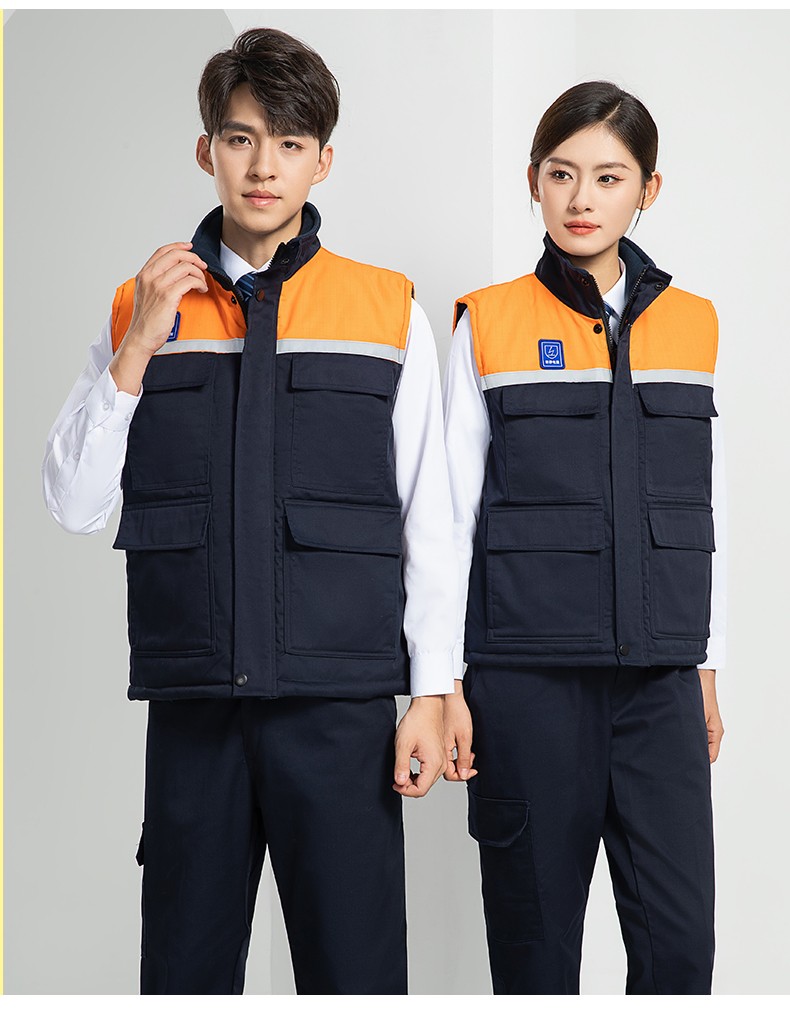LW-9929 加厚冬季防靜電工作服男棉馬甲勞保服船廠加油站防寒棉背心定制(圖23)