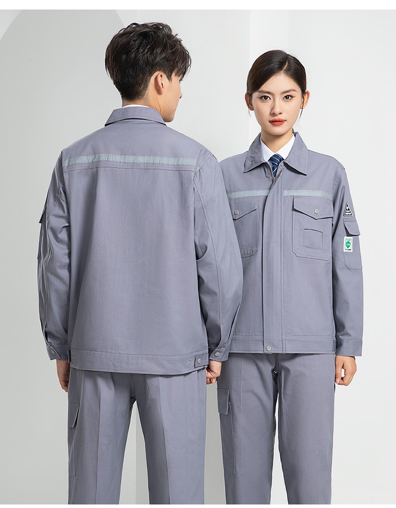 LW-8107 純棉長袖防靜電工作服套裝男女電工服反光化工廠勞保服燃氣站工裝(圖23)