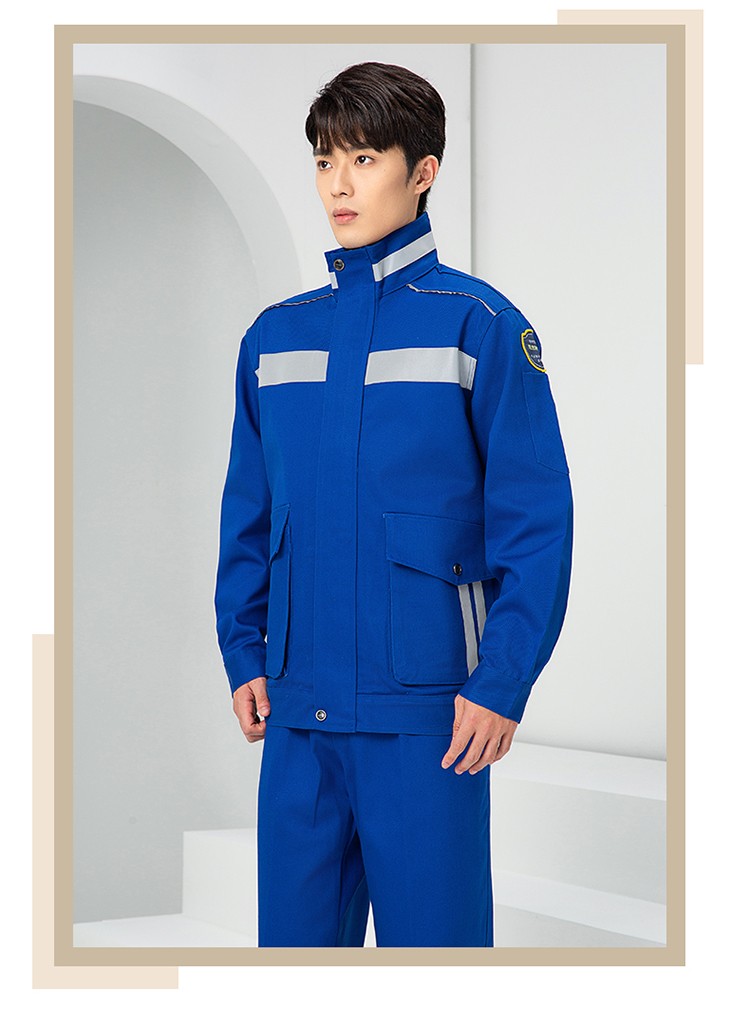 LW-8635 純棉防阻燃春秋工作服套裝男加厚耐磨工廠車間電焊焊工防燙勞保服(圖22)