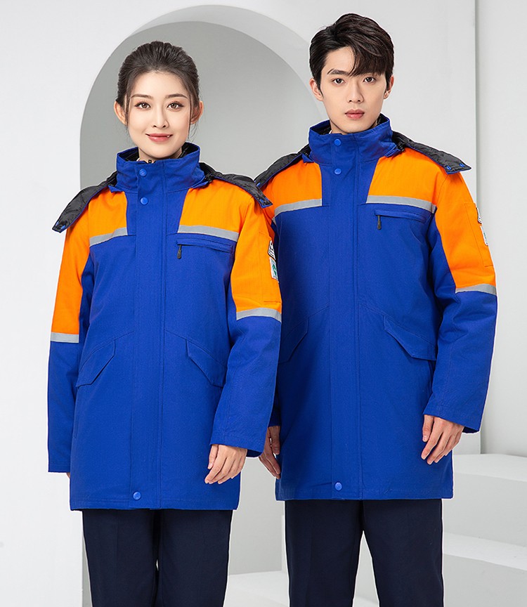 LW-8818 純棉防靜電工作服棉衣定制冷庫(kù)加油站冬季中長(zhǎng)款防寒服勞保服外套(圖21)