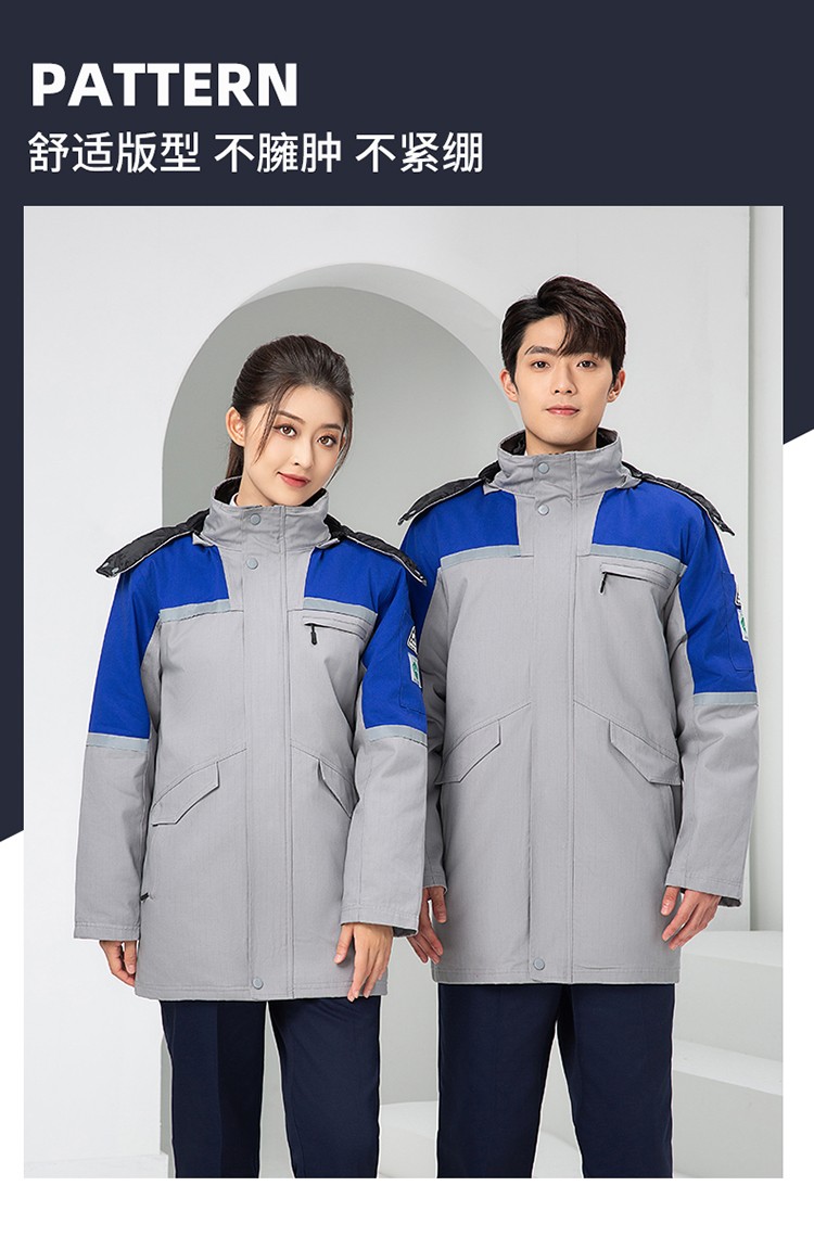 LW-8818 純棉防靜電工作服棉衣定制冷庫(kù)加油站冬季中長(zhǎng)款防寒服勞保服外套(圖20)