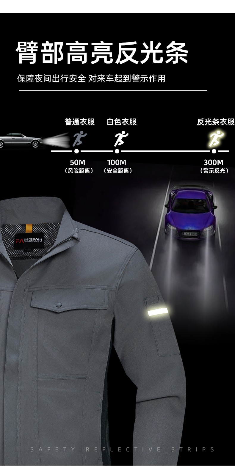 YJ-6509  立領(lǐng)工作服春秋男純色拉鏈款套裝工廠車間汽修機(jī)修服勞保服定制(圖9)